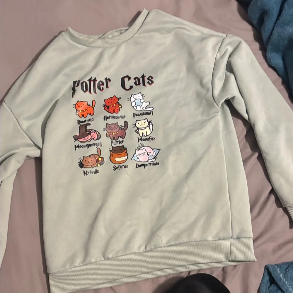 Potter Cats Feline Sweatshirt - Light Gray